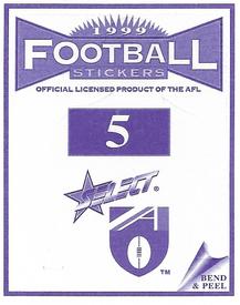 1999 Select AFL Stickers #5 Tony Lockett Back